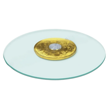 plateau rotatif transparent ornement floral moderne couverts assiettes verres vin