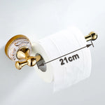 accessoires salle bain doré ornements floraux classique porte serviettes porte roulons fixations