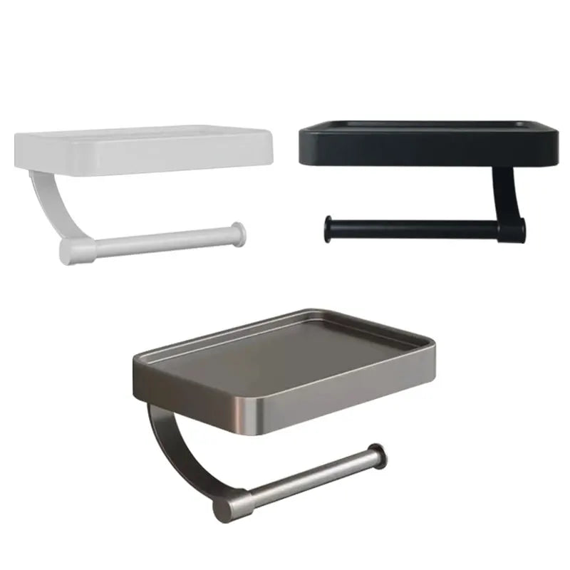 porte papier toilette étagère intégrée moderne minimaliste adhésif blanc noir gris