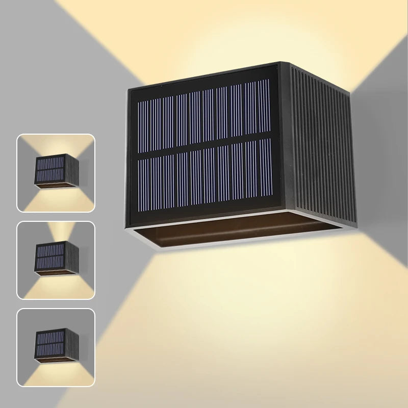 applique murale solaire led ip65 moderne noir rayures horizontales extérieur