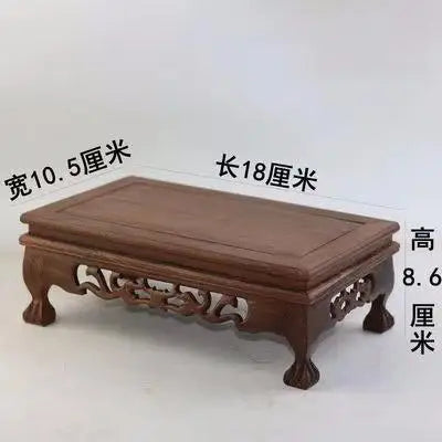 présentoir bois sculpté miniature théière vase décoration traditionnelle asiatique rétro ornements manuels marron foncé