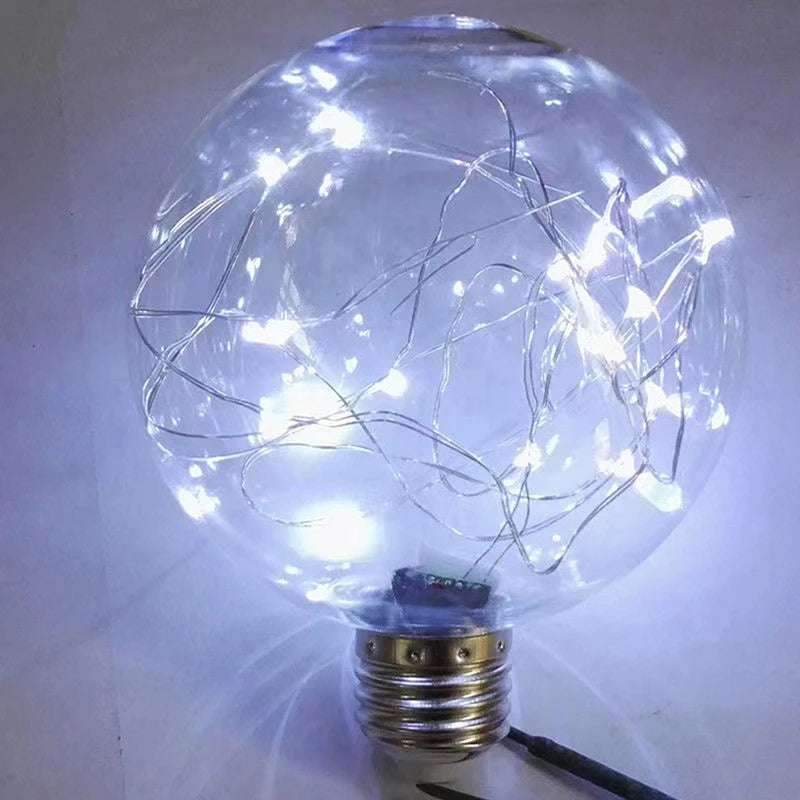 ampoules led décoratives transparentes rose fil cuivre lumière rvb éclairage intérieur féerique vintage 8cm