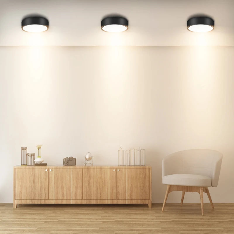 lampe led noir moderne adhésif 10w 15w 25w chambre cuisine surface toucher led aluminium