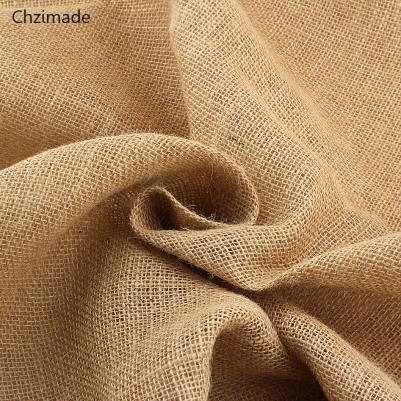tissu jute naturel rustique 50x160cm résistance abrasion biodegradable champetre texture grossiere