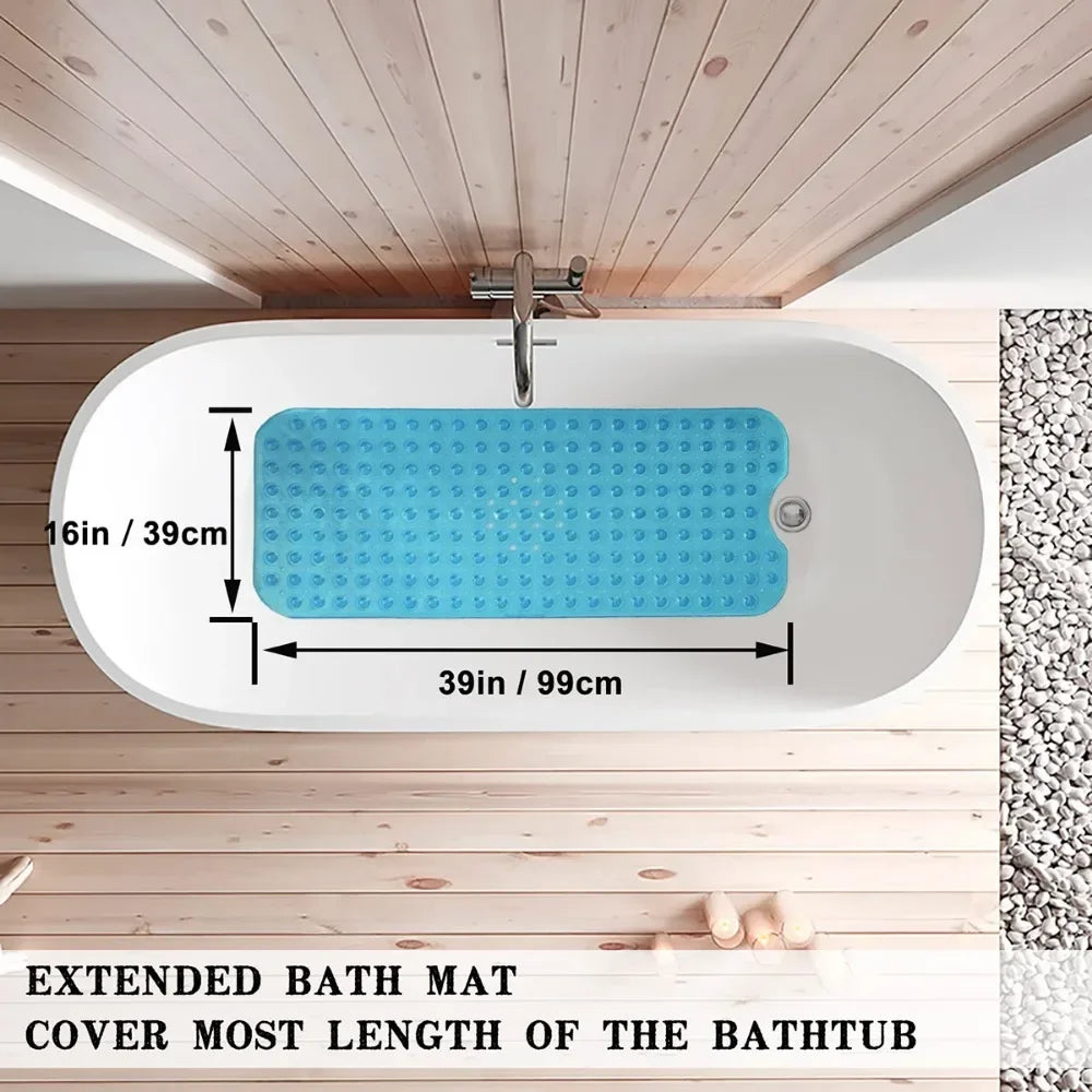 tapis bain moderne bleu clair texture bulles drainage efficace antislip salle bain pvc respectueux