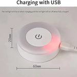 veilleuse led rechargeable usb moderne lampe ronde argentée dorée lumière nocturne minimaliste abs