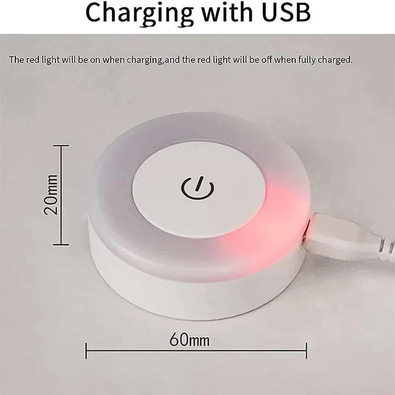 veilleuse led rechargeable usb moderne lampe ronde argentée dorée lumière nocturne minimaliste abs