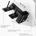 support stockage tasses pailles couvercles noir blanc moderne clips rechargeable