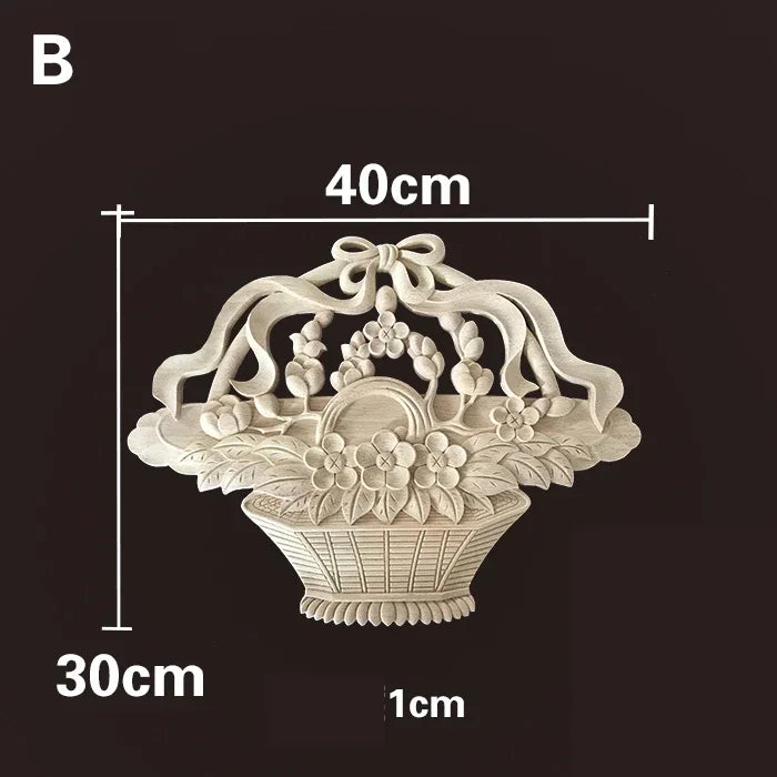 décorations murales bois florales blancs ornements géométriques baroques fixations classiques