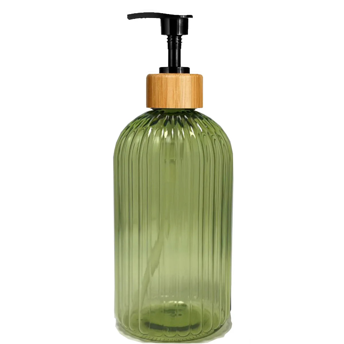 flacons savon liquide 500ml noir transparent vert olive marron rayures moderne pompe bois
