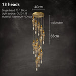 suspension lumineuse moderne or transparentes filigrane doré led câble suspendu élégante chambre salon