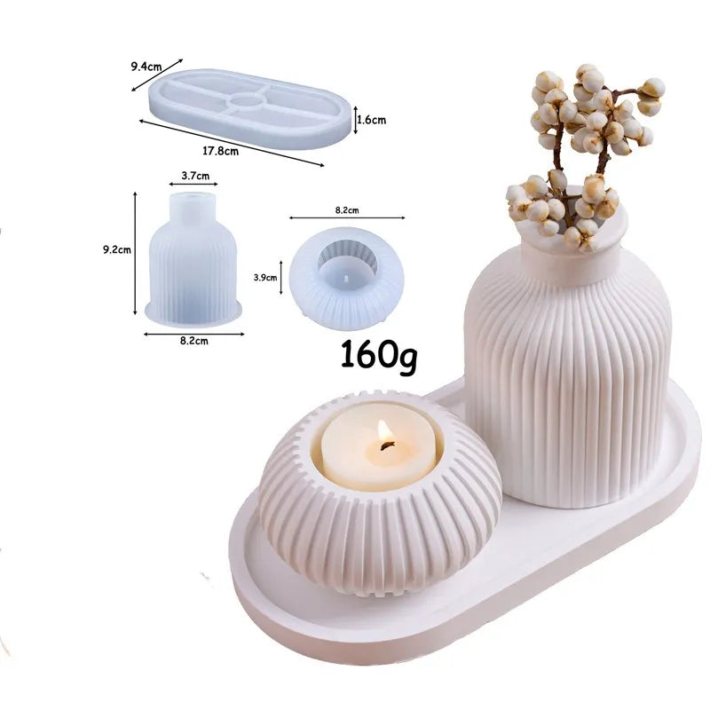 vase silicone bougie blanc rayures moderne arrangement table tổ chứcFLOW (Only the valid 14