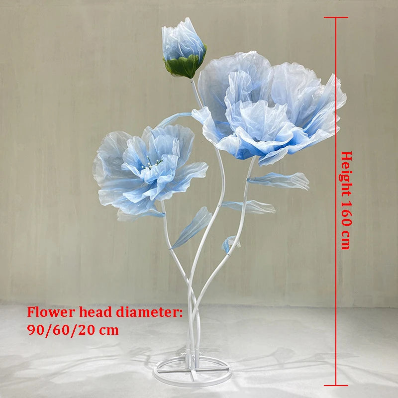 décoration mariage fleurs artificielles roses décoratives extérieur intérieur orange violet rose bleu semi transparents
