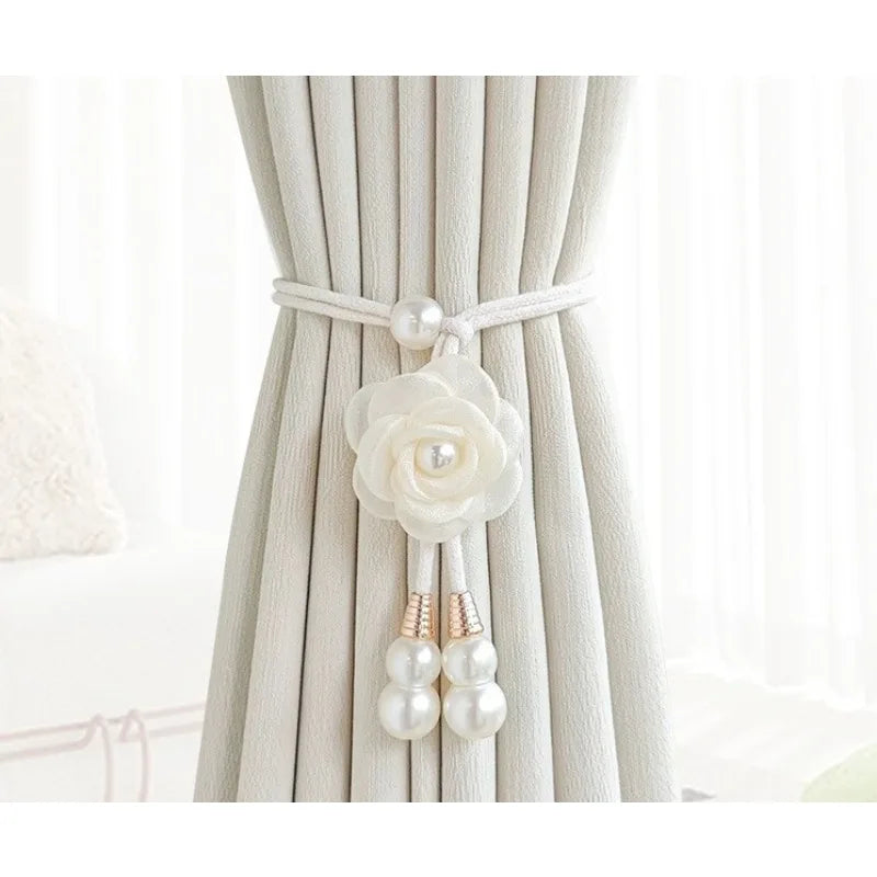 rideaux accessoires cordon serrure fleurs texturées nacrées floral élégant semi transparent tissu unisexe