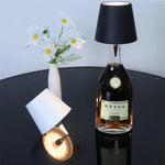 lampe table veilleuse led rechargeable noir blanc moderne minimaliste interrupteur tactile base transparente abs