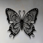 décoration murale métal papillon noir gris motif zentangle opaque contemporainintérieur chambre salon