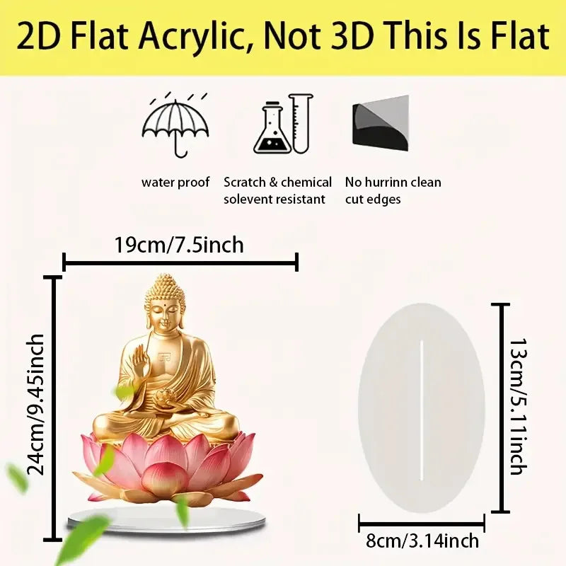 statue bouddha fleurs lotus or blanc artisanal decoratif maison