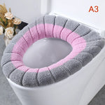 couvre siège toilette violet bleu gris rose rayures moderne adhésif lavable doux polyester