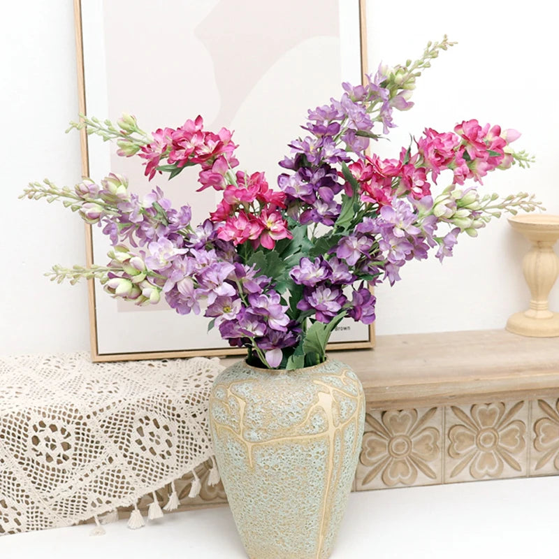 bouquet artificiel fleurs blanc rose violet moderne vaseintérieurDecoration maison