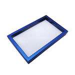 boîte bijoux moderne noir bleu jaune transparente 100 positions exposant anneaux sponge velvet packaging
