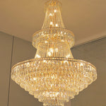 lustre classique doré cristal câbles suspension salon chambre lumière 4000k 3000k 6000k