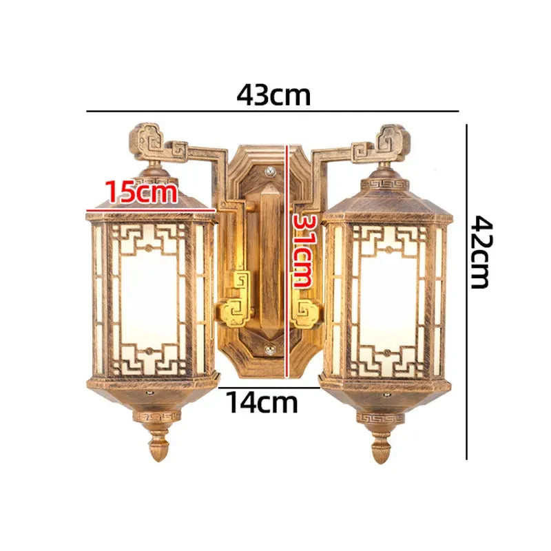 applique murale led bronze doré grille géométrique classique éclairage chambre entrée moderne vis fixation