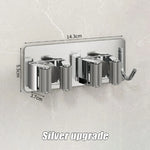 porte balai acier inoxydable adhésif mural moderne gris rangement salle bain étanche