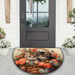 tapis d'entrée antidérapant chatons mignons motifs floraux moderne multicolore rouges verts bleus noirs 40x60cm