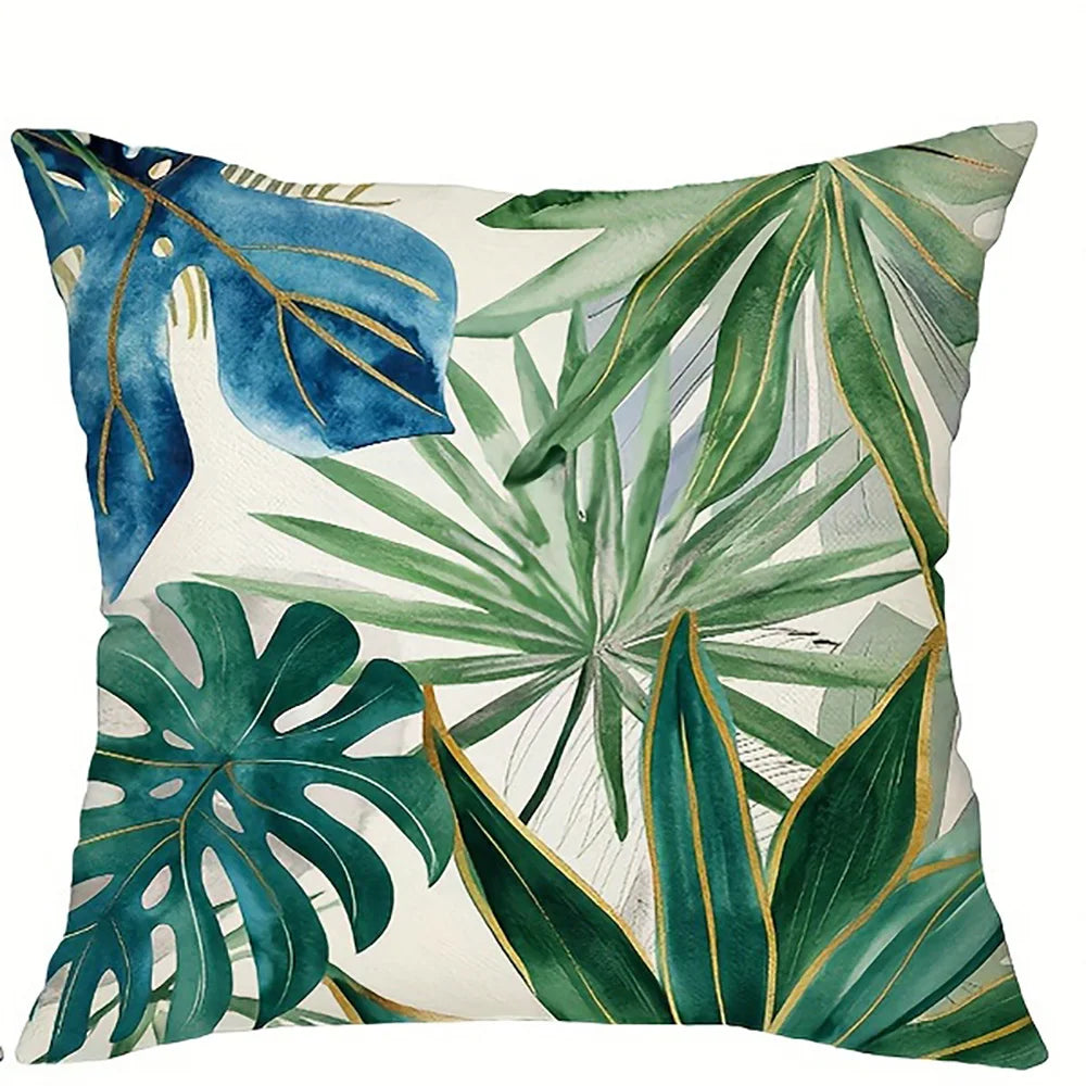 taies d'oreiller motif feuilles tropicales moderne polyester peacheskin 40x40cm 45x45cm 50x50cm 60x60cm