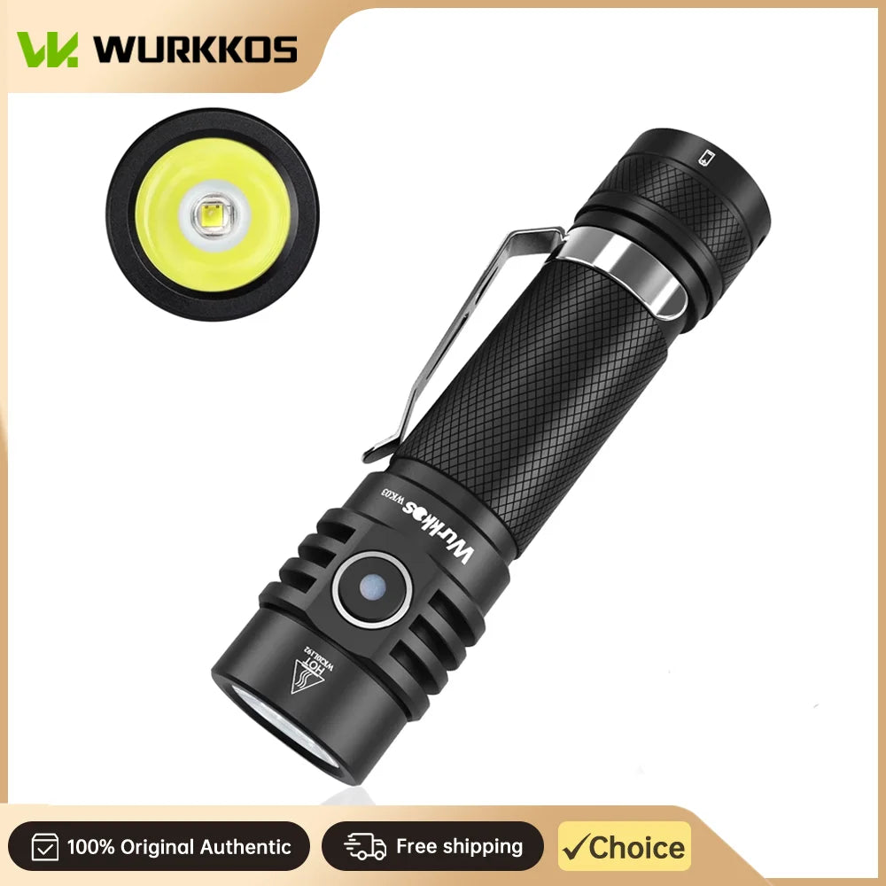 lampe poche rechargeable led 1800lm ip68 étanche clip usb camping