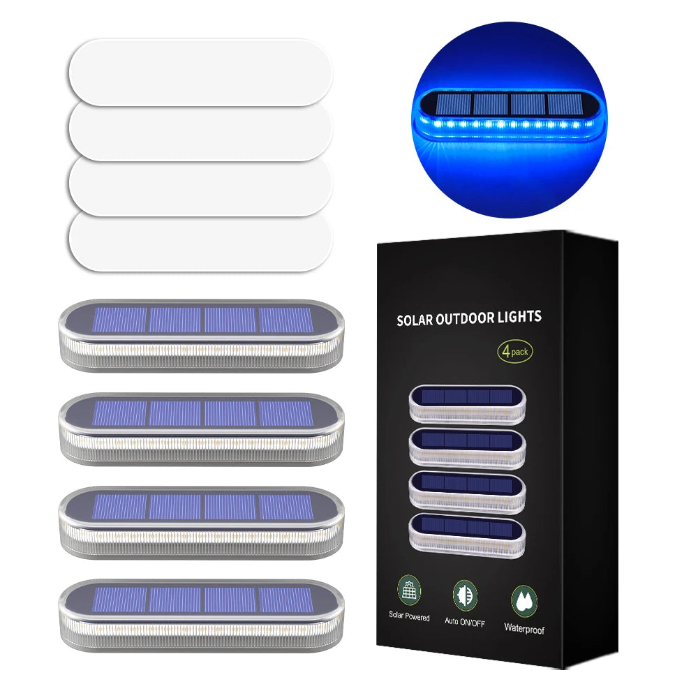 éclairage solaire escaliers terrasse 30 led blanc bleu ip68 adhésifextérieur moderne auto allumage 60249lm