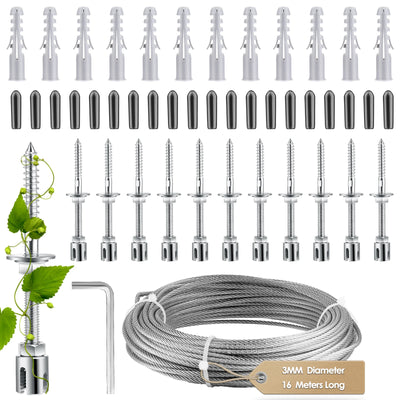 Support pour plante grimpante en acier inoxydable beige - vue d'ensemble du kit