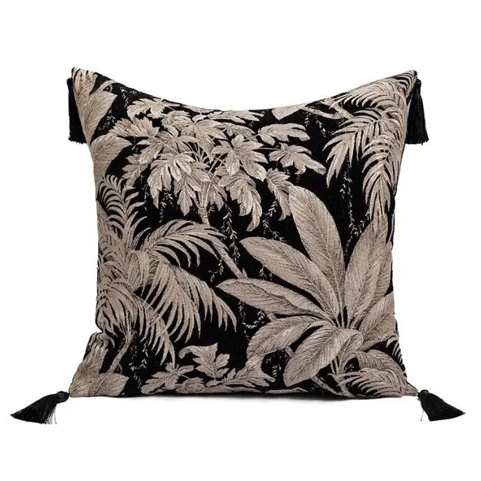 taies d'oreiller imprimées léopard noires respectueuses environnement adhésives modernes maison qualité polyester coton