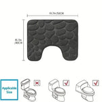 tapis antidérapant moderne gris galets salle bain absorbe l'eau doux 50cm 40cm
