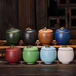 pot thé céramique classique poignée métallique couvercle texture grainée décoratif