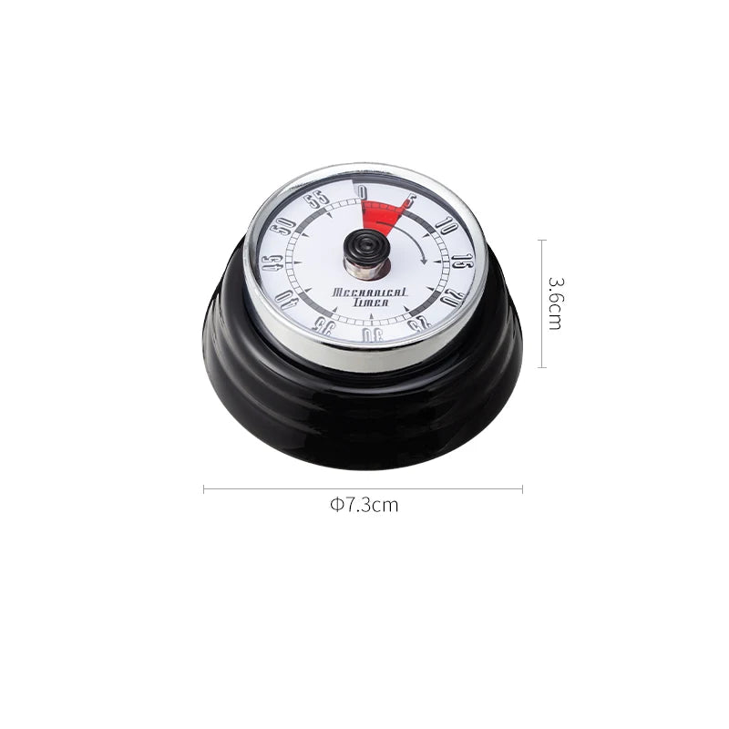 compteur temps mécanique retro couleur rouge vert jaune beige aimant horloge cuisine minuteuse analogique