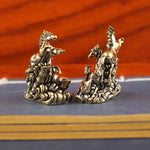 statuette chevaux galop bronze doré relief détaillé aspect vieilli traditionnel asiatique ornement décoration collectible