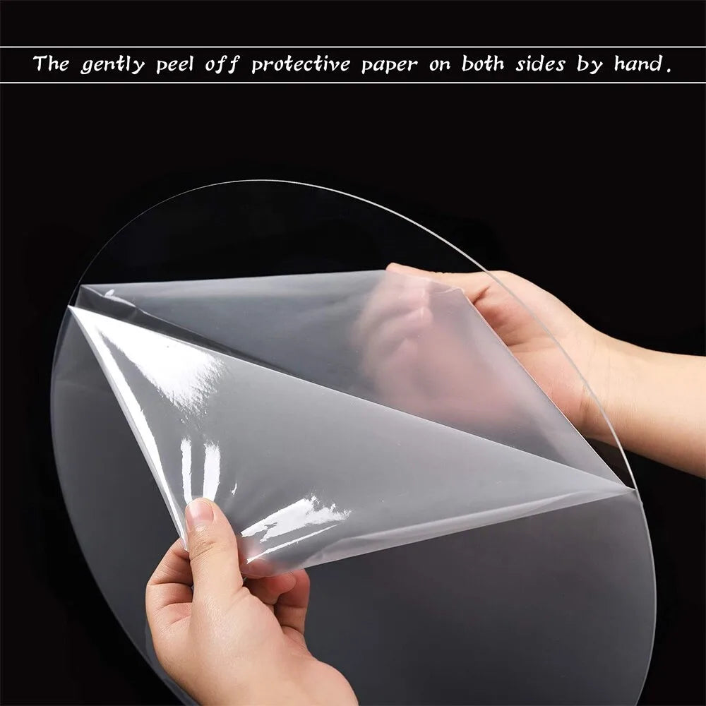 disque acrylique transparent moderne plateforme deco gâteau 4in 6in 8in 10in inches