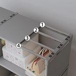 étagère modulaire multi niveaux assemblage facile moderne blanche gris boîtes rangement paniers osier fonctionnelle