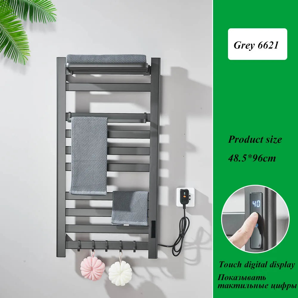 radiateur serviettes électrique acier inoxydable blanc noir moderne thermostatique touchscreen chauffage fibre carbone ipx4