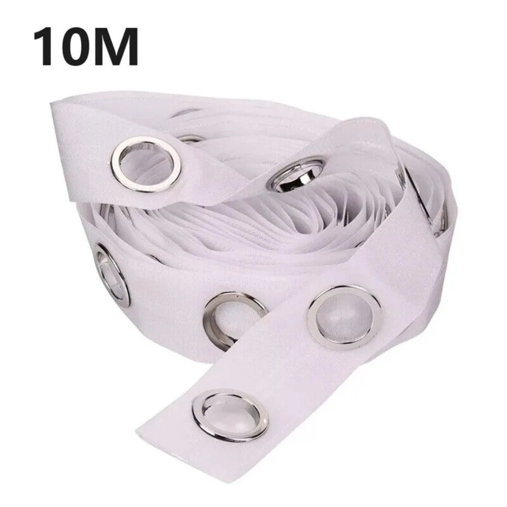 ruban rideau moderne blanc texture tissée 5m 10m eyelets métalliques