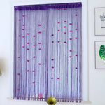rideau porte violet rose blanc coeurs tissu transparent moderne décoratif 100x200cm polyester