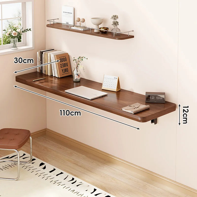 tablette murale bois marron foncée facile moderne cuisine chambre coucher multifonctionnelle pliante droite