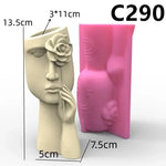 vase silicone forme buste humain blanc rose marron visage stylisé moderne
