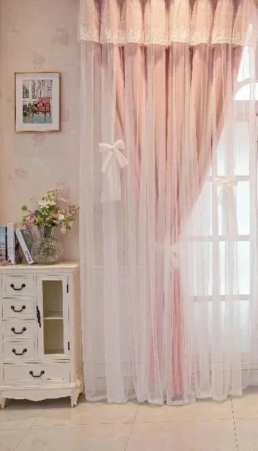 rideau dentelle blanche transparent classique romantique anneaux fenêtre chambre salon maison