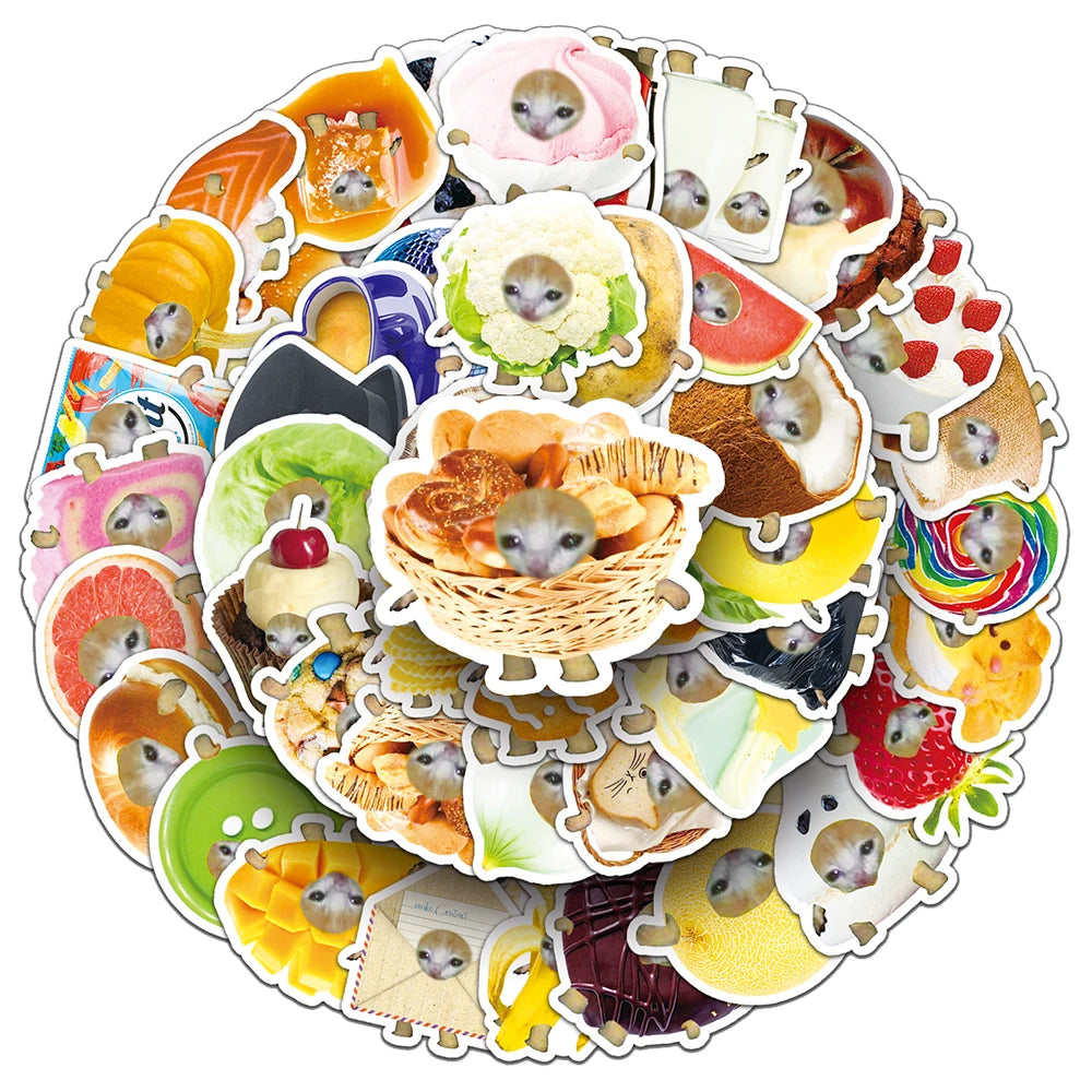 stickers animaux mignons multicolores cartoon fruits gâteaux adhésifs décoration ordinateur portable téléphone