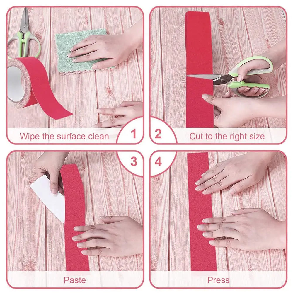 ruban adhésif antidérapant rouge pailleté moderne adhésif scie papier verre non slip tape