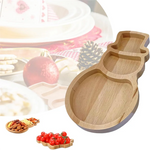 assiette compartiments bois moderne grain visible opaque noël minimaliste