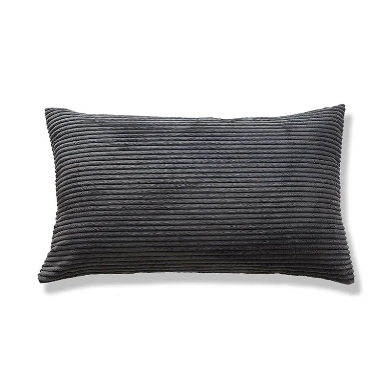 coussin velours rayé marron clair simple imperméable respectueux environnement 30x50cm maison