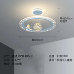 suspension lumineuse moderne astronaute étoiles blanche dorée bleue anneaux concentriques